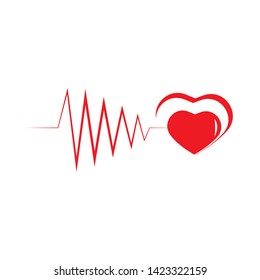 Heart pulse, one line - vector - Vector