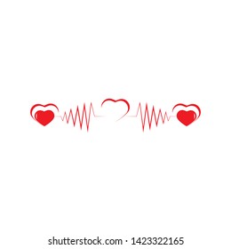 Heart pulse, one line - vector - Vector