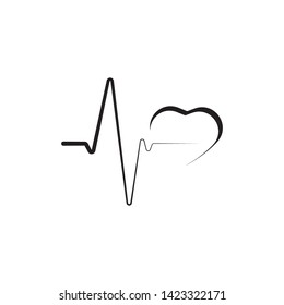Heart pulse, one line - vector - Vector