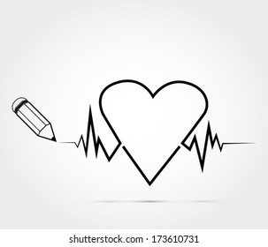 Heart pulse outline