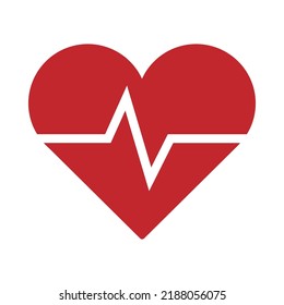 Heart - pulse - red heart vector icon