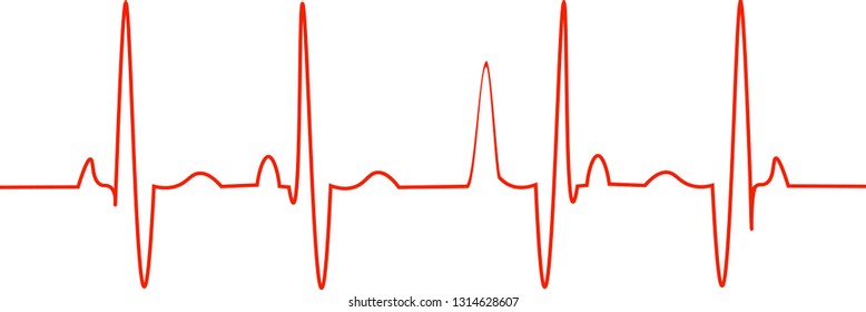 Heart pulse. Red and white colors. Heartbeat lone, cardiogram. Beautiful healthcare, medical background. Modern simple design. Icon. sign or logo. Flat style vector illustration.