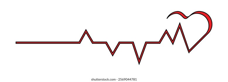 Heart pulse. Red and white colors. Heartbeat lone, cardiogram. Beautiful healthcare, medical background. Modern simple design. Icon. Life line vector. Eps 10.