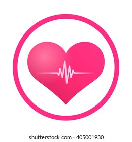 Heart pulse sign icon, Vector illustration