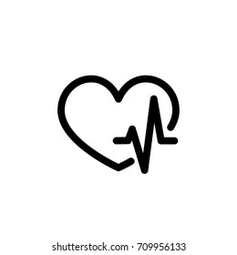 heart, pulse sign icon vector illustration