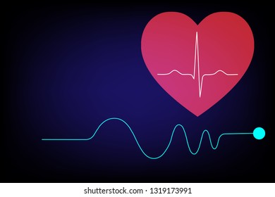 Heart pulse signal on monitor, healthcare concept.