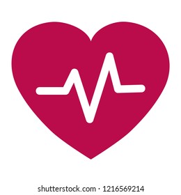 Heart pulse symbol vector