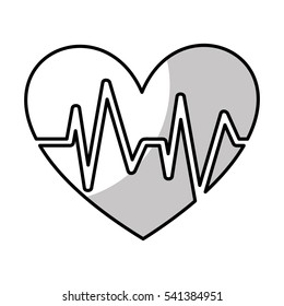 heart with pulse symbol vector illustration design