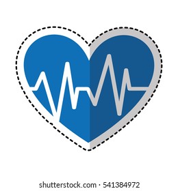 heart with pulse symbol vector illustration design