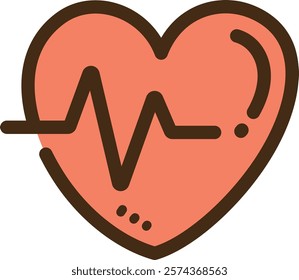 Heart pulse vector doodle illustration and graphic