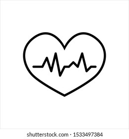 Heart And Pulse Vector Icon Design