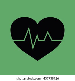 Heart pulse vector icon illustration