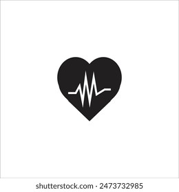 heart pulse vector icon line template