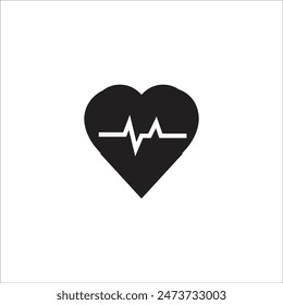 heart pulse vector icon line template