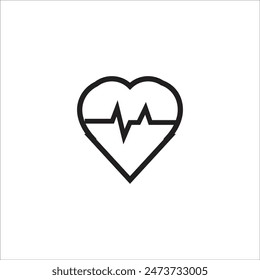 heart pulse vector icon line template