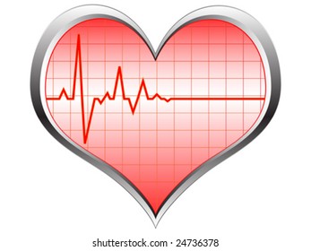ilustración del vector de pulso de corazón