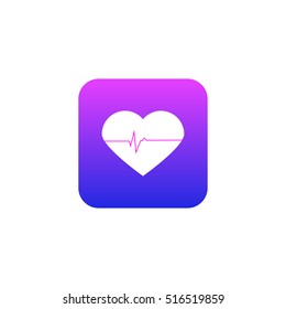 Heart pulse.Flat design style.