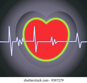 a heart and heart pulses	