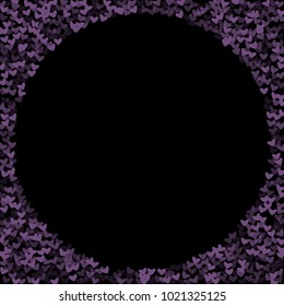 Heart purple pattern which consists of isolated elements. Modern style with beautiful elements in heart paper. Can be used as print, wallpaper, cards, valentine cards, logo, background and etc.