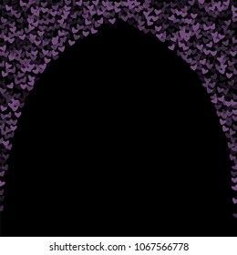 Heart purple pattern which consists of isolated elements. Modern style with beautiful elements in heart paper. Can be used as print, wallpaper, cards, valentine cards, logo, background and etc.