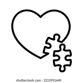 Heart Puzzle Bold Line Vector icon which can easily modify or edit

