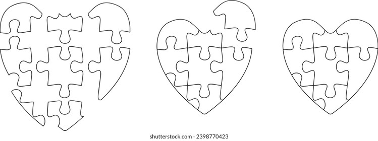 Heart puzzle with eight parts