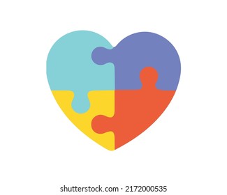 heart with puzzle game piece vector illustration design.
