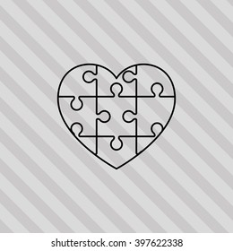 heart Puzzle icon design, Vector illustration