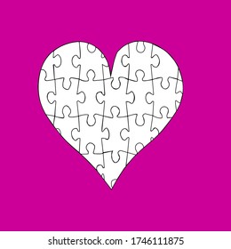 Heart Puzzle Icon Vector Illustration.Heart puzzle.