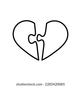 heart puzzle icon vector love sign