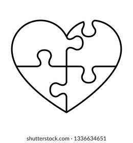 Heart Puzzle Pieces Stock Vector (royalty Free) 1336634651