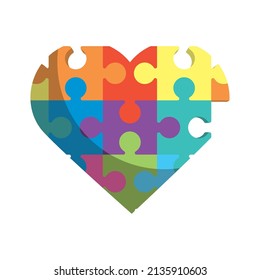 heart with puzzle pieces icon
