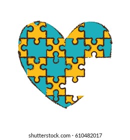 heart puzzle pieces image vector illustration eps 10