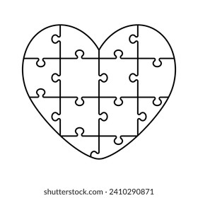 Heart puzzle. Vector illustration. Symbol of love.