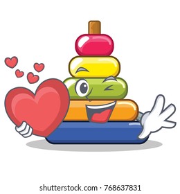 With heart pyramid ring character cartoon