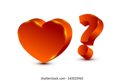 heart and question mark concept illustration