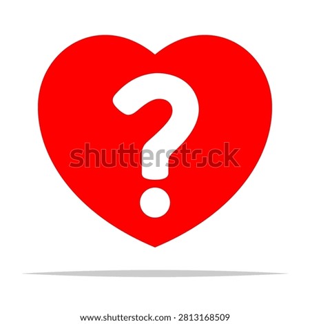 Heart with question mark flat icon vector isolated illustration