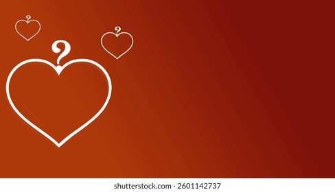 Heart and question mark icon background in attractive packaging
