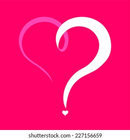 Heart question mark isolated on White background. Vector illustration 