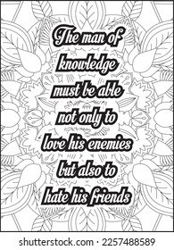 Heart Quotes. Motivational quotes coloring page. Inspirational quotes coloring page. Affirmative.Positive quotes. Coloring book for adults. Typography design.