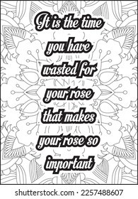 Heart Quotes. Motivational quotes coloring page. Inspirational quotes coloring page. Affirmative.Positive quotes. Coloring book for adults. Typography design.