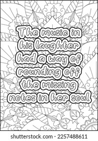 Heart Quotes. Motivational quotes coloring page. Inspirational quotes coloring page. Affirmative.Positive quotes. Coloring book for adults. Typography design.