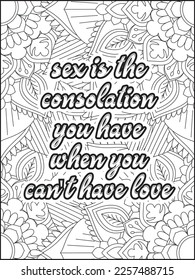 Heart Quotes. Motivational quotes coloring page. Inspirational quotes coloring page. Affirmative.Positive quotes. Coloring book for adults. Typography design.