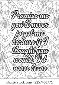 Heart Quotes. Motivational quotes coloring page. Inspirational quotes coloring page. Affirmative.Positive quotes. Coloring book for adults. Typography design.