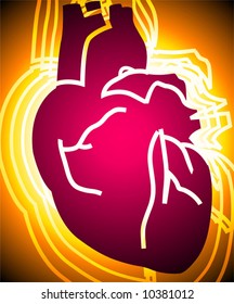 heart in radiant light	