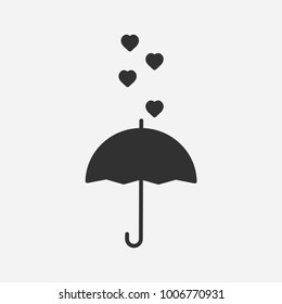 Heart rain valentines day icon illustration isolated vector sign symbol