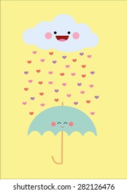 Heart Rain Vector