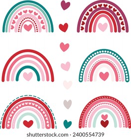heart rainbow collection vector illustration for decoration invitation greeting birthday party celebration wedding card poster banner textiles wallpaper background	
