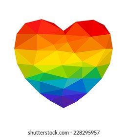 Heart in Rainbow Colors Gay Lesbian LGBT