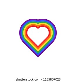Heart, rainbow colors. Vector illustration